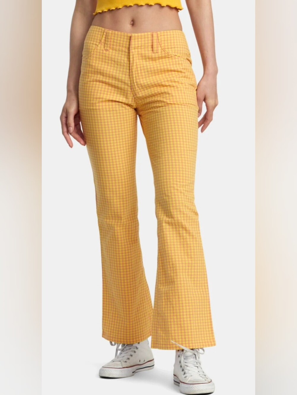 NWT RVCA Kennedy Gingham Cropped Pants Size 29